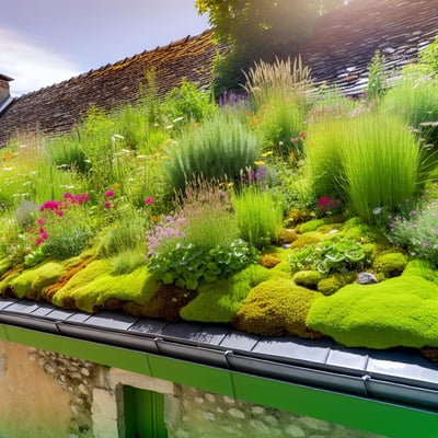 plants growing on a green roof