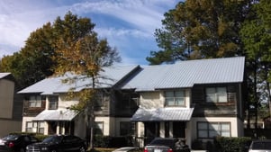 Commercial building with screw-down metal roof