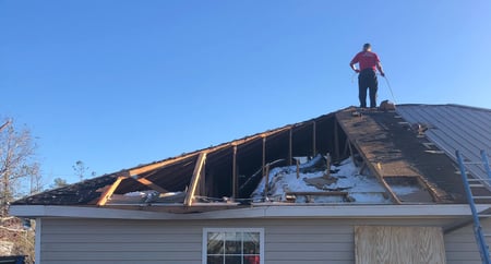 storm damage roof from severe wind damage