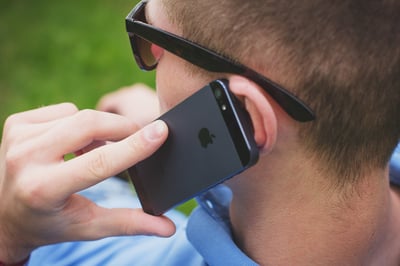 man calling filing a complaint