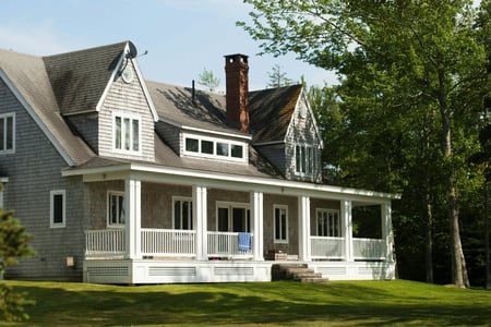 grey home with shingle roof