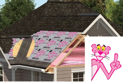 owens corning roof system  diagram with pink panther cartoon logo