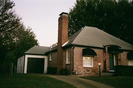 shingle roof on brick home